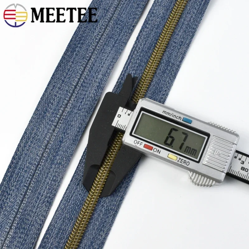 1/2/3/4/5Meters 5# Nylon Zipper Tape with Colored Zip Slider Bags Garment Pocket Decor Zippers Repair Kit DIY Sewing Accessories