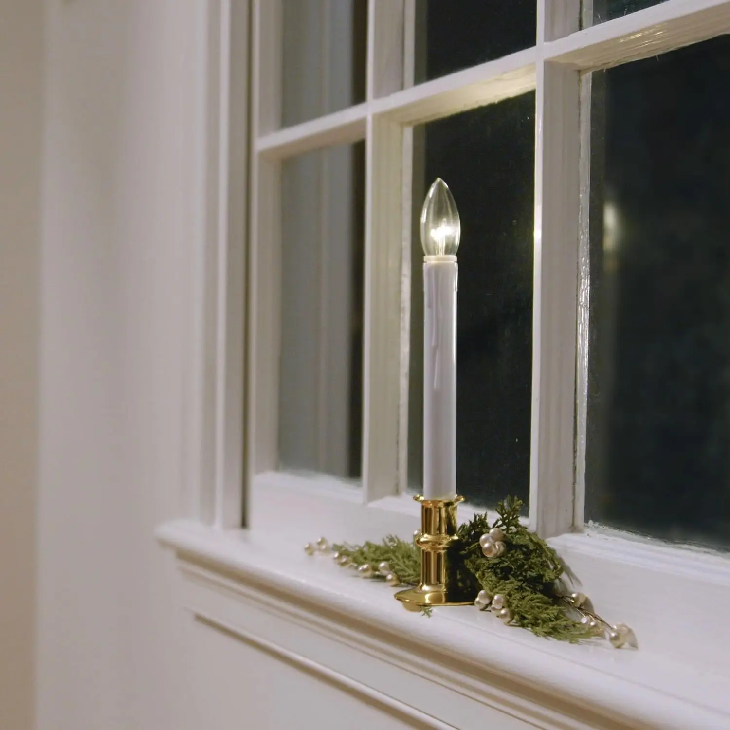 Ultra-Bright LED Window Candles with Timer, Battery Operated, Adjustable Height, Pack of 4