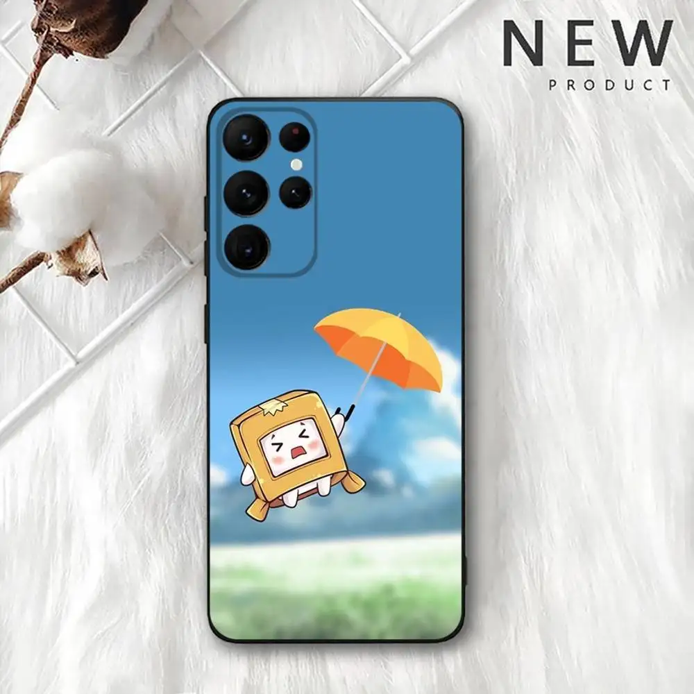 حافظة هاتف L-Lankybox لطيفة لهاتف سامسونج S 25,24,23,22,30,21,10,9,Ultra,Plus,Lite,FE,4,5G حافظة ناعمة سوداء