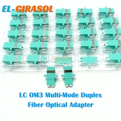 LC OM3 Multi-Mode Duplex Fiber Optical Adapter Cable Connectors Fiber OPtical Flange Couplers FTTH