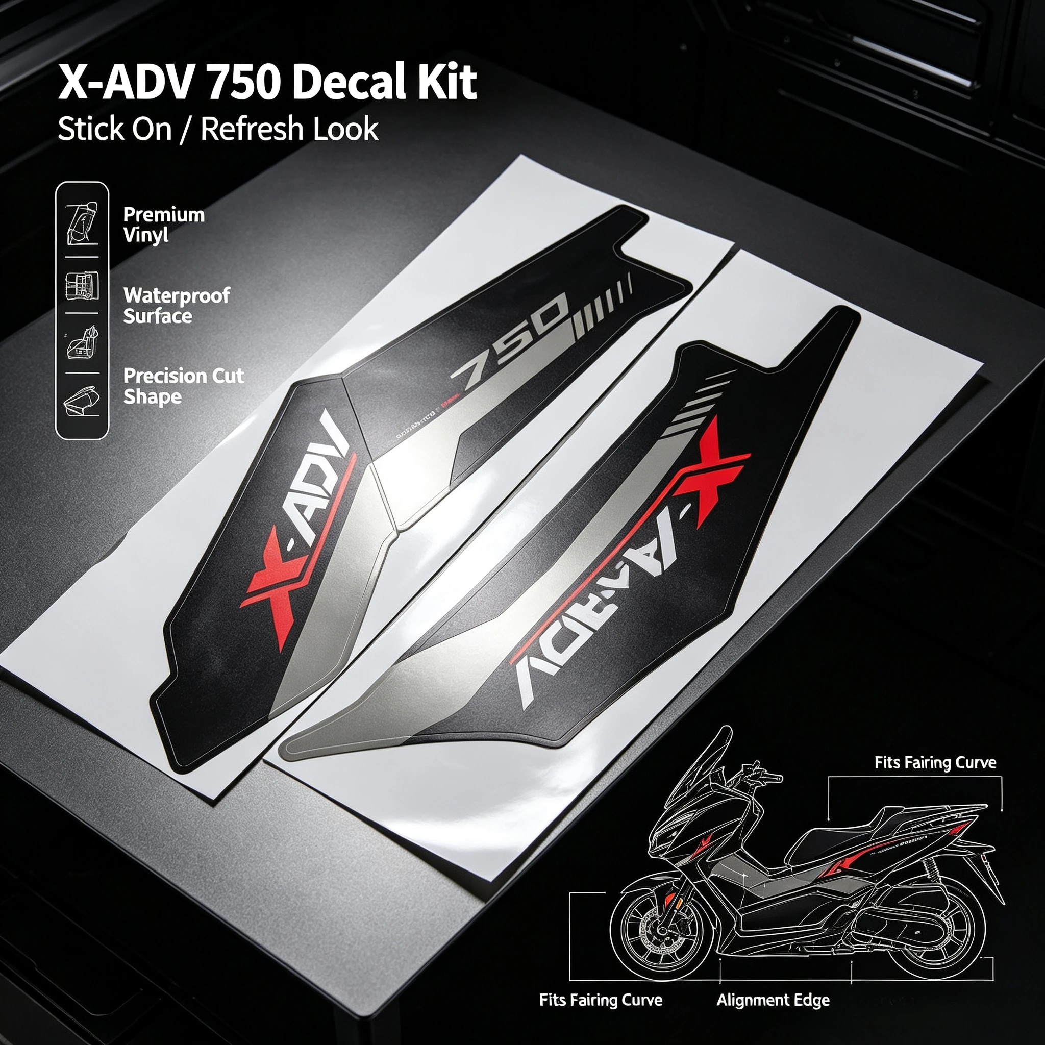 Motorcycle Left/right Swingarm Decal Kit Case for Honda X-ADV 750 2017 2018 2019 2020