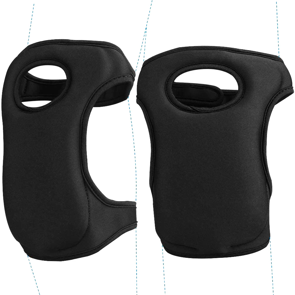 AA08-Ginocchiere da giardinaggio, ginocchiere domestiche per la pulizia del giardinaggio, ginocchiere con cinghie regolabili per lavori di lavaggio dei pavimenti, nero