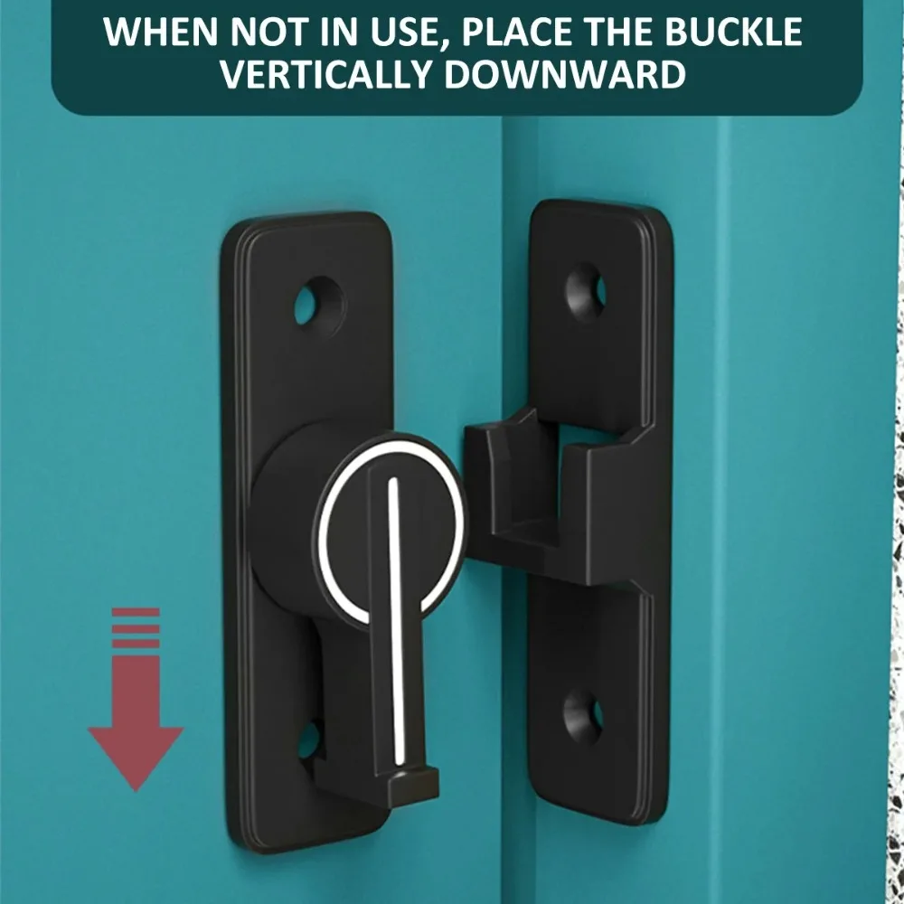 Durable Luminous Door Latch Heavy Duty Zinc Alloy Gate Latches 90 Degree Hardware Sliding Door Lock Closet