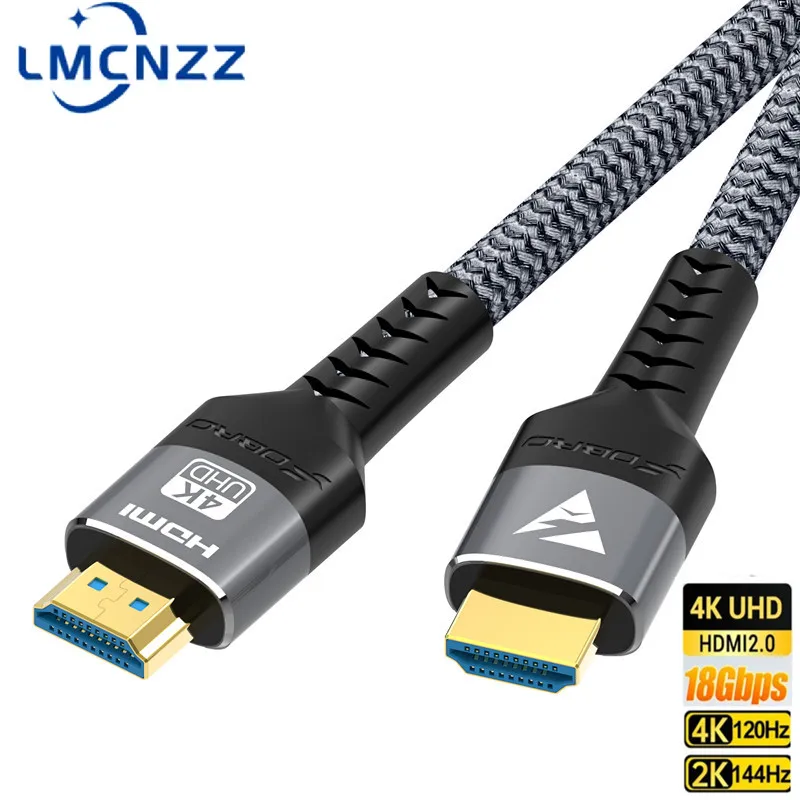 4K HDMI Cable 2.0 4K@120Hz 60Hz High Speed Adapter For RTX 3080 eARC HDR Video Cable PC HDMI-Compatible Cable Laptop TV Box PS5