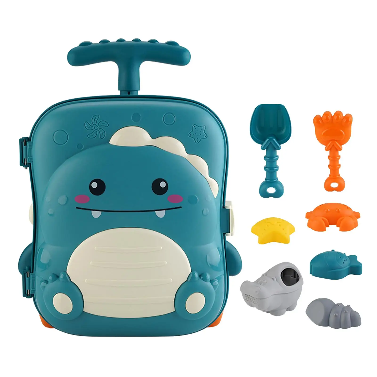 어린이 해변 장난감 세트 장난감 장난감 휴대용 미니 공룡 트롤리 재미있는 목욕 장난감