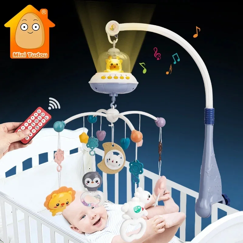 

Baby Crib Mobile with Lights Music Projection for Infants 0-6 Months Crib Toys for Newborn Baby Mobile for Crib Bed Bell