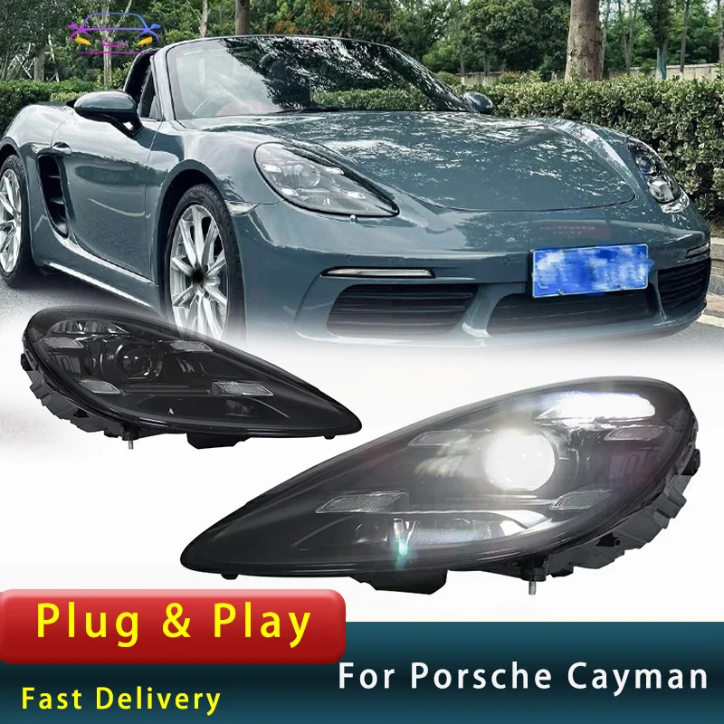 

Car Headlight for Porsche Cayman 2016-2023 718 LED boxster DRL Projector Lens Signal Head Lamp Accembly Auto Accessories