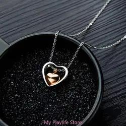 Stainless Steel Double Heart Cremation Urn Necklace Funnel Fill Memorial Ashes 4 Colors Pet Supplies