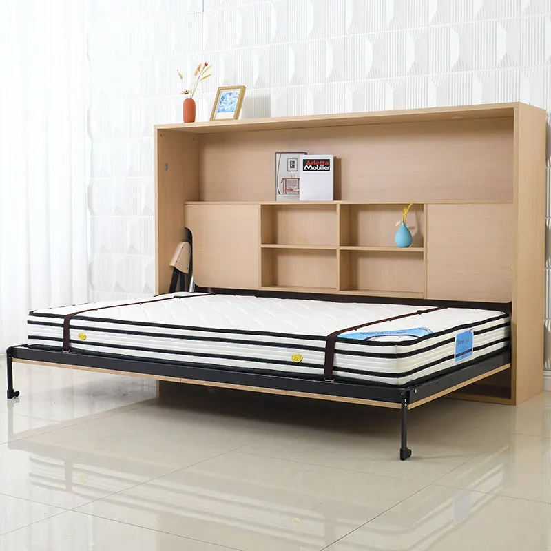 Electric bed invisible small apartment multi-functional wall bed lifting hidden turning positive side turning hardware