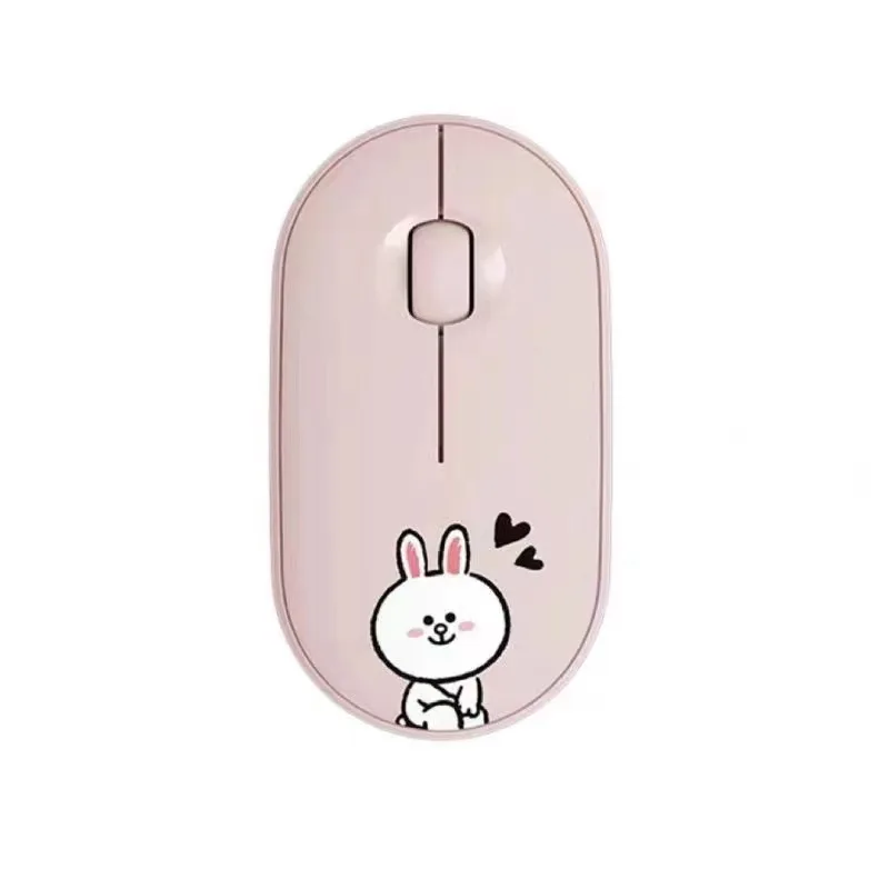 Dual Mode 2.4G Bluetooth Mouse Wireless Mute Ergonomic Optical Mause Cute Pink Girl Gaming Mice Suitable for M350 Pebble Office