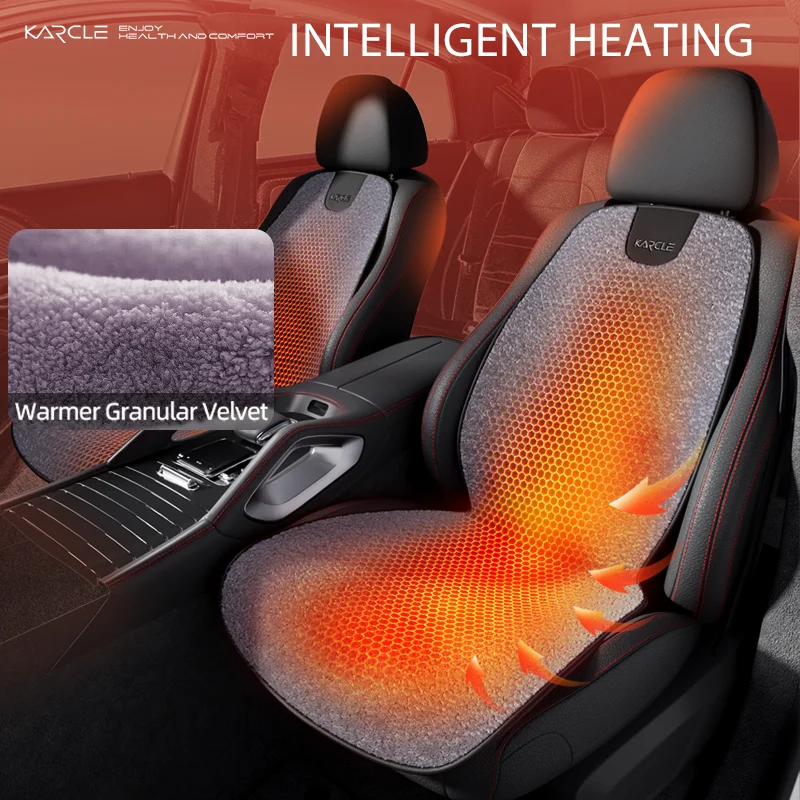 

Karcle Graphene Car Seat Heating Pad Warm Granular Velvet Heated Seat Cushion Heated Car Seat Covers Universal Auto Accessories