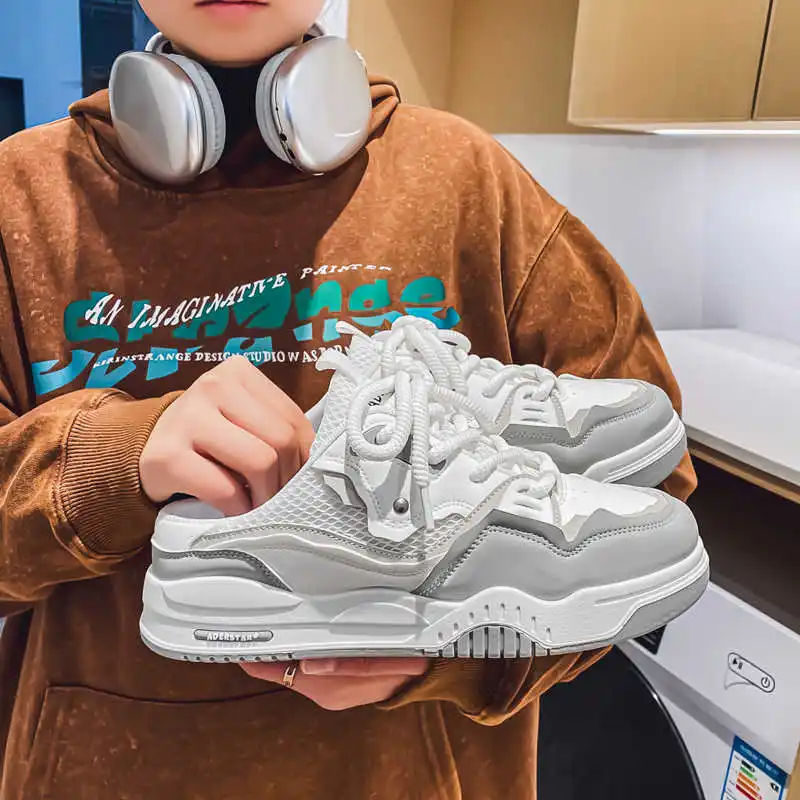 

Мужские летние кроссовки-ботинки на толстом каблуке, спортивные повседневные удобные кеды