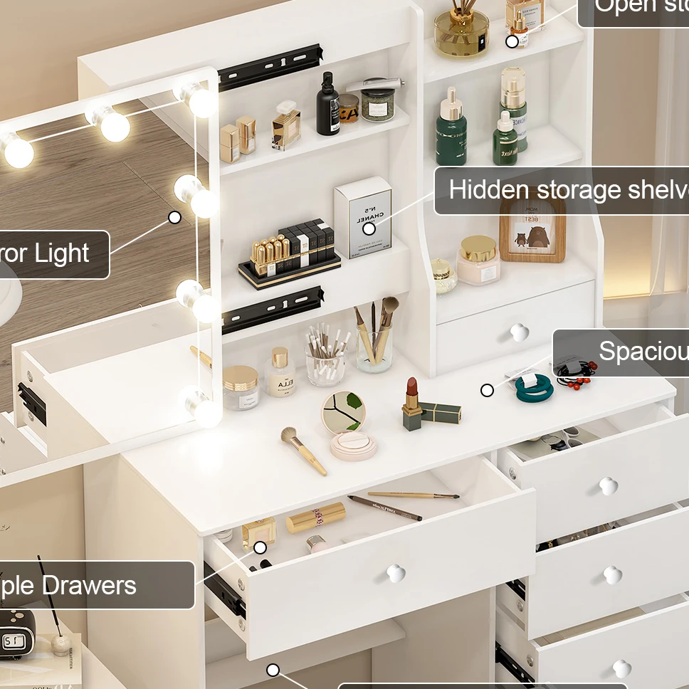 Nowoczesna biała toaletka z lu – Office Furniture Okc recenzja i cena