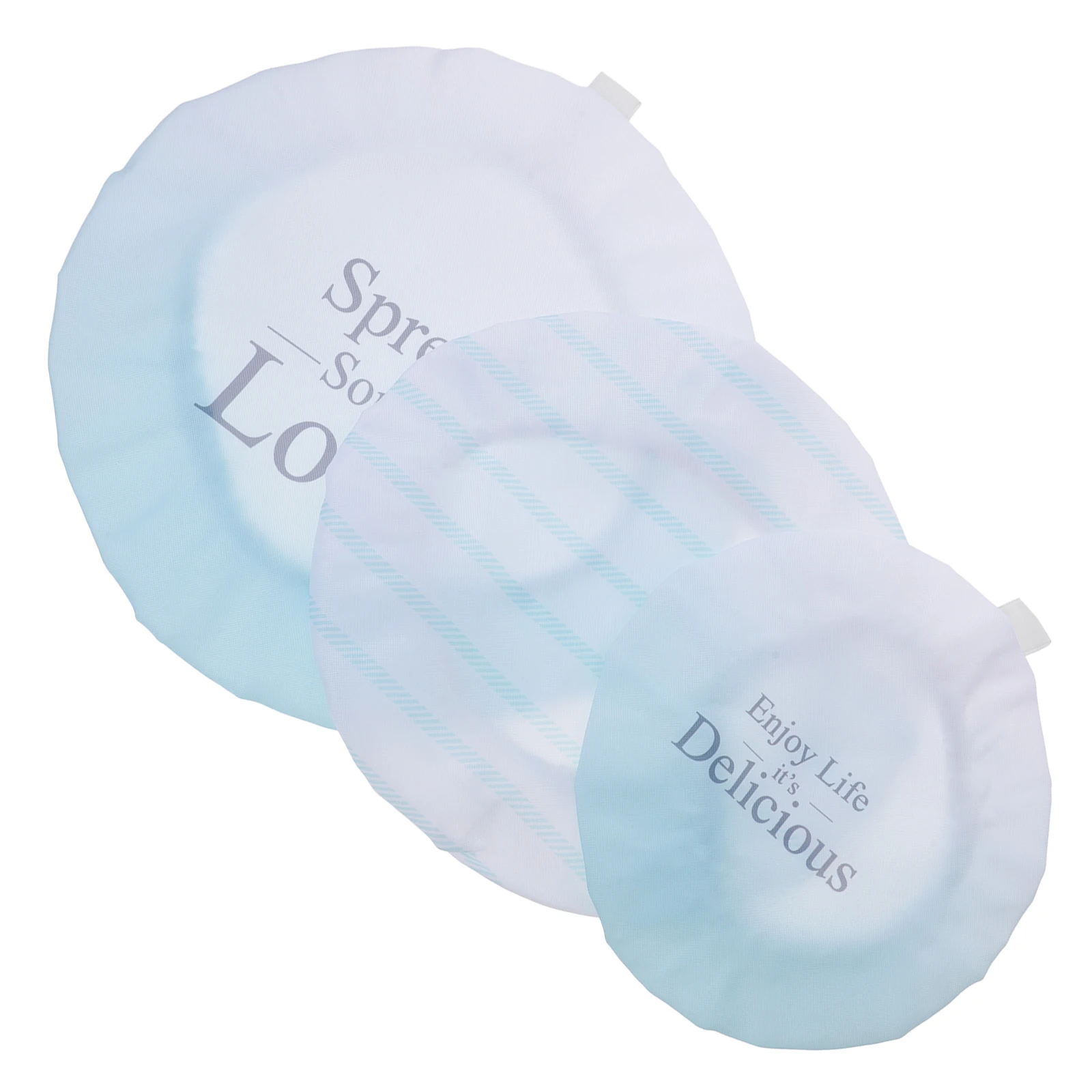 

3 Pcs Elastic Reusable Fabric Bowl Covers Reusable Washable Stretch Lids Food Covers Sky-blue Airtight Kitchen Storage