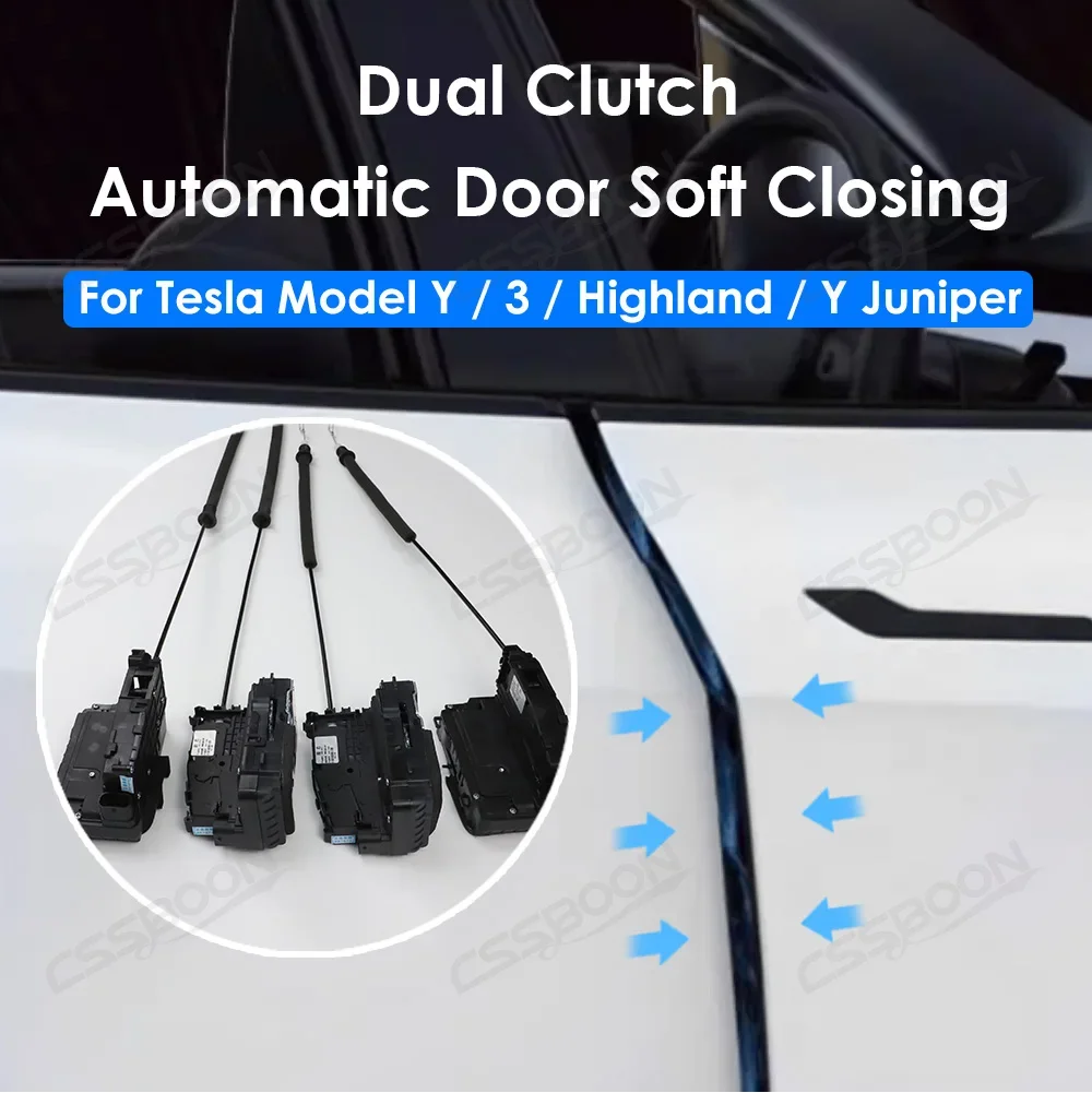 CSSBOON 2026 Electric Door Suction Lock Model 3 Y Soft Closing for Tesla New Y Juniper 2016-202 Anti Pinch Ultra Silence Motor