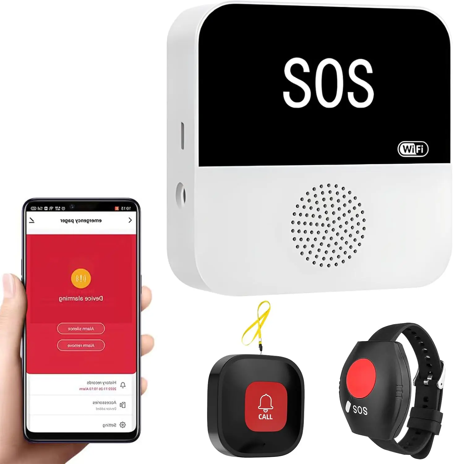 Emergency Call Button For Seniors WiFi Smart Emergency Call Bell Alert System, Emergency Call Bracelet, Home Emergency Call For