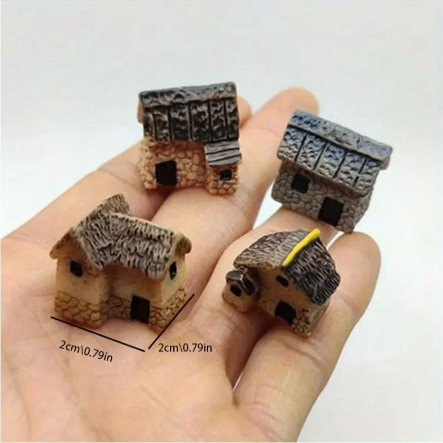 Mini Resin House Statue Perfect for Dollhouse Decoration, DIY Fairy Garden, Bonsai and Succulent Decoration, Creative Small Gift