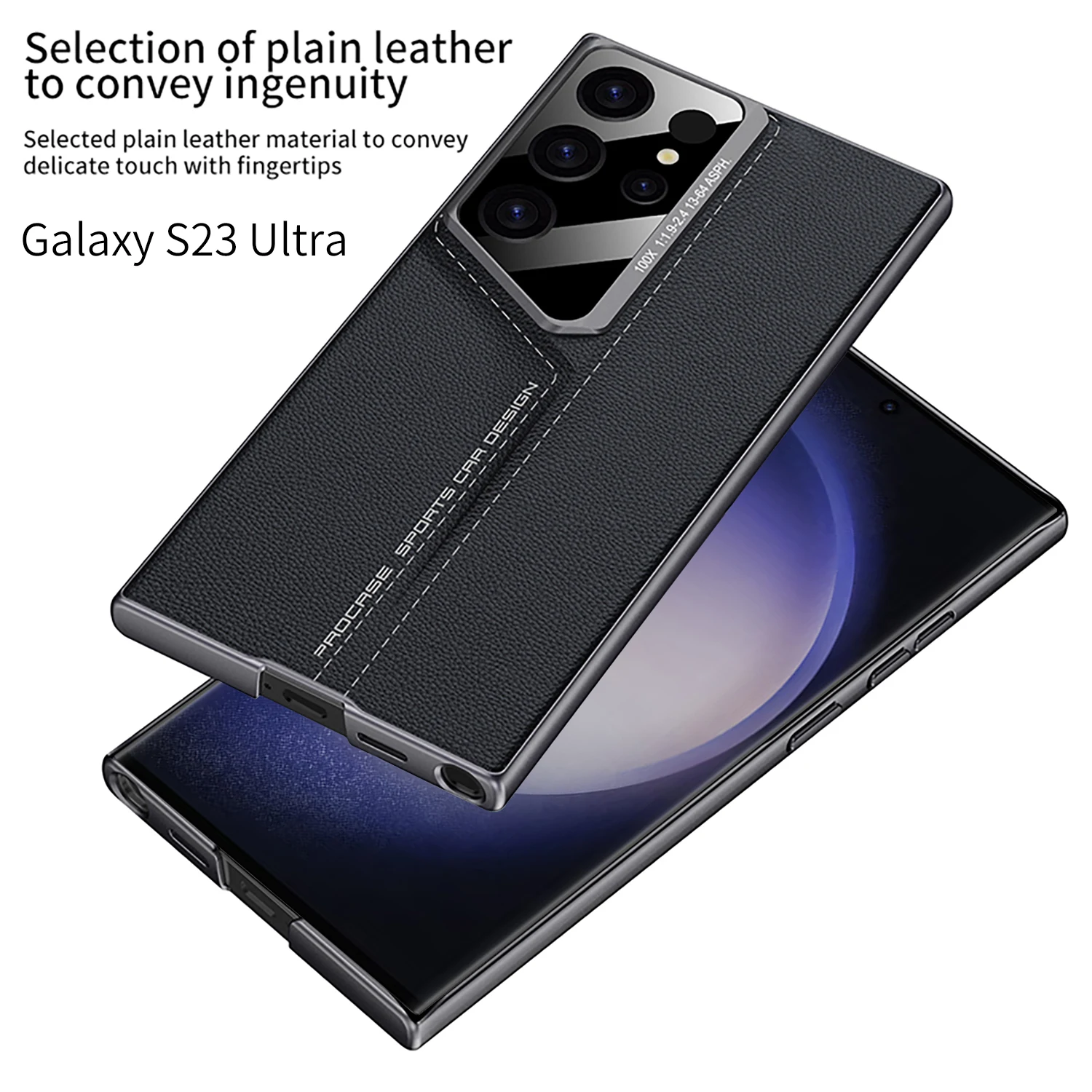 

For Samsung Leather Phone Case For Samsung Galaxy S24Ultra S23Ultra Carbon fibre Leather Fall Prevention Phone Cover Phone Shell