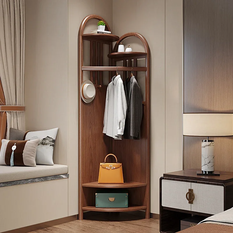 b11-Italian Style Simplicity Storable Coat Racks Bedroom Solid Wood Luxury Retro Coat Racks Designer Home Furniture Perchero