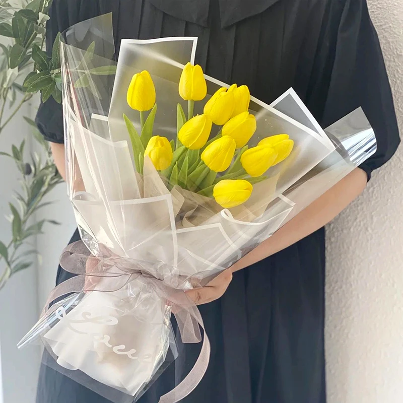 Buquê de tulipa artificial de 35 cm, 10/5 peças, espuma pe, flor falsa para decoração de cerimônia de casamento, decoração de buquê de jardim