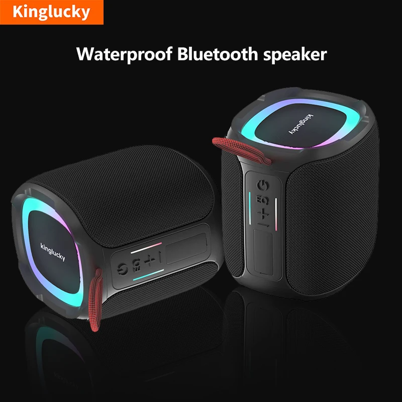 

Kinglucky K50 Portable Wireless Bluetooth Speakers IPX7 Waterproof Outdoor Speaker with 40W Loud Stereo Sound Deep Bass RGB