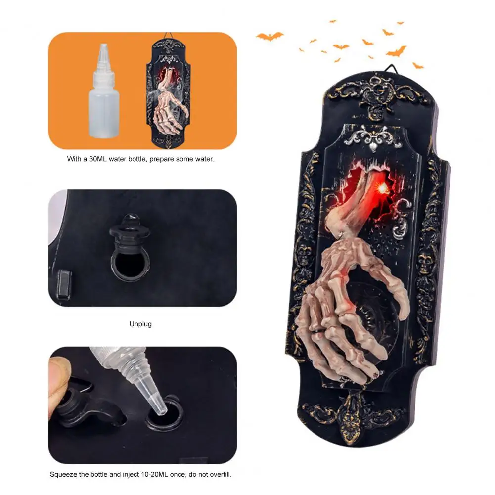 Skeleton Hand Doorbell Activated Halloween Doorbell with Skeleton Hand Light Sound for Teasing or Electric Doorbell for Home