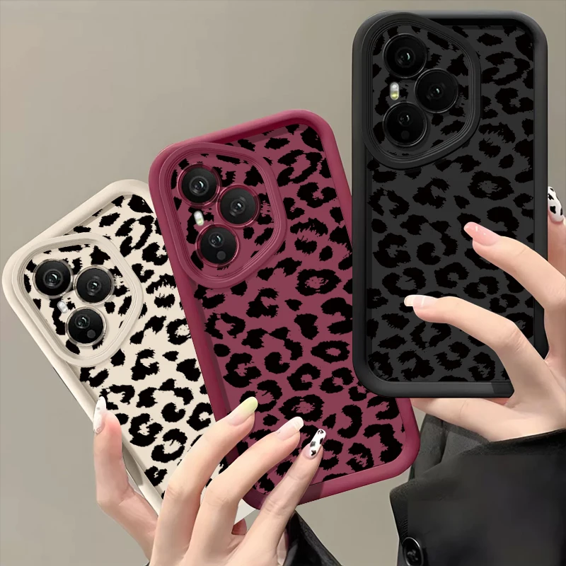 Soft TPU Phone Case For Honor 400 Pro 200 Pro X8c X9c Smart X6a X6b X6c Magic7 Lite Black Spotted Pattern Silicone Back Cover