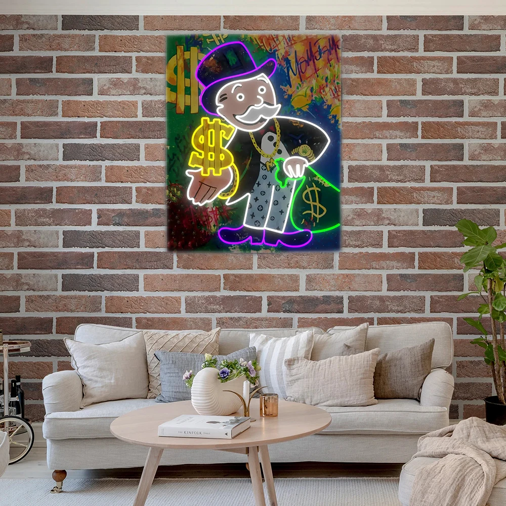 

Рука старика с сумкой для денег в долларах, неоновая вывеска для гостиной, спальни, украшение, светодиодная неоновая вывеска, домашний бар, настенный художественный декор, неоновый свет