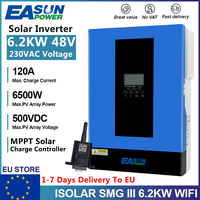 EASUN POWER 3.2KW 6.2KW Hybrid Solar Inverter 120A MPPT Charge 24V 48V 220V Pure Sine Wave Off Grid WIFI Inverter 500V PV Input