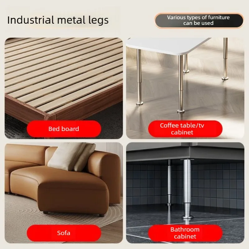 

Sturdy Metal Construction，Heavy Duty Adjustable Furniture Legs - Tool-Free Height Adjustment (4.72" To 16.5" /12-42cm)