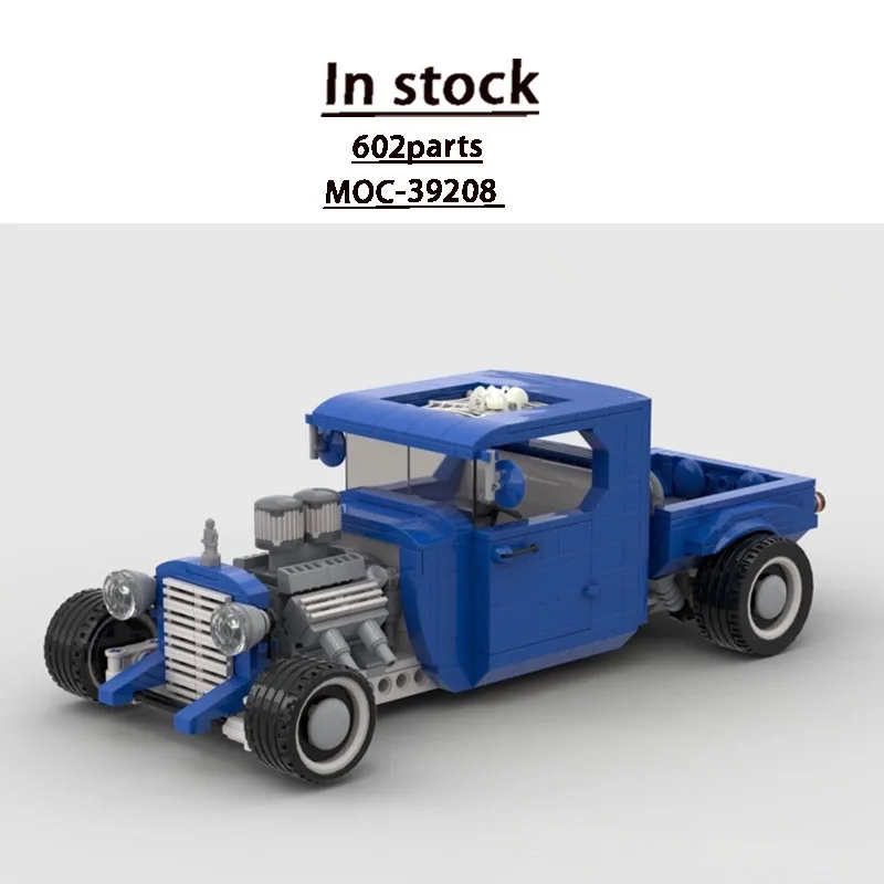 

MOC-39208 New Classic Hot Rod Truck Building Block Model 602 Parts MOC Creative Boys Children Birthday New Year Toy Gift