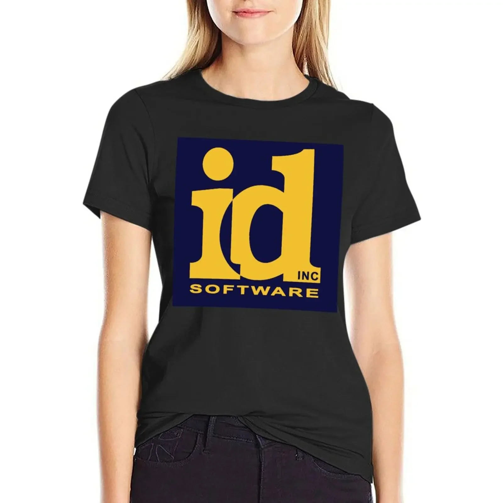 

ID SOFTWARE LOGO T-Shirt summer clothes plus size tops graphics funnys Women's tops
