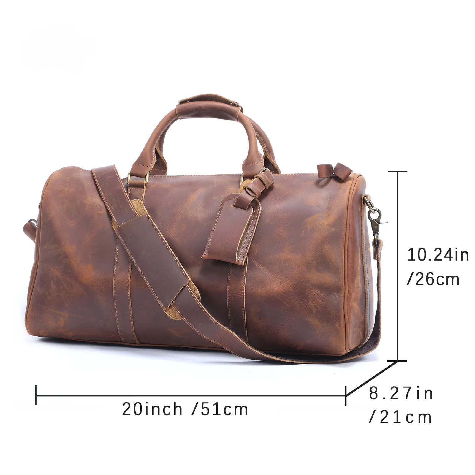 S.WORKER Vollnarbenleder-Reisetasche Große Kapazität Weekender-Reisetasche Echtleder-Sporttasche für Herren – Detail 3