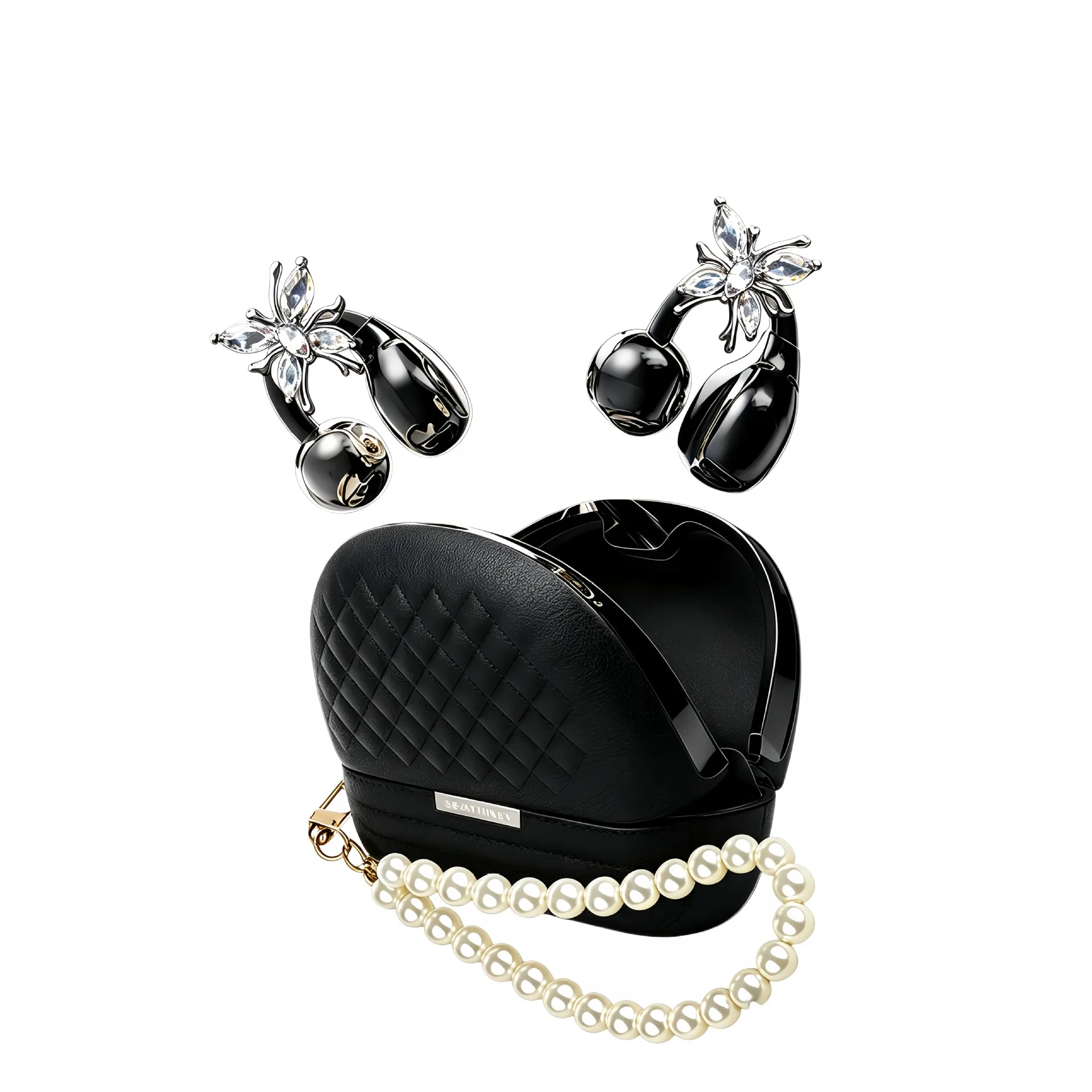 Cute Handbag Design Bluetooth Earphones Earbud Storage Free Bracelet Call Noise Cancellation Fashion Headphone