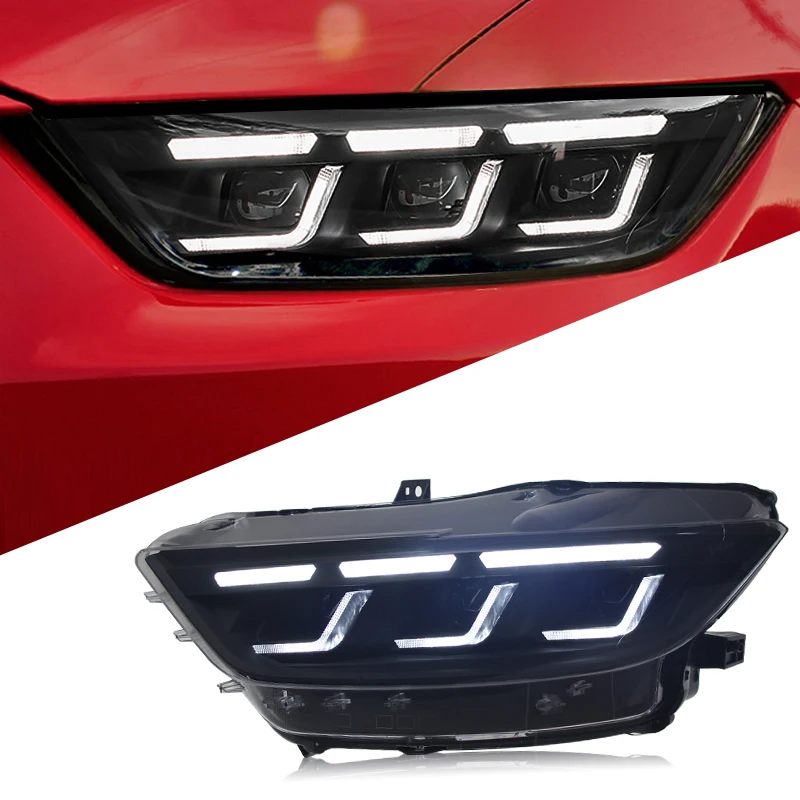 Upgrade full led dynamic 2023 style headlamp headlight front lamp plug and play for Ford mustang head lamp head light 2015-2017