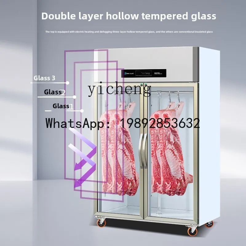 

commercial vertical pig, beef and mutton frozen and refrigerated display cabinet hook chilled meat fresh-keeping cabinet