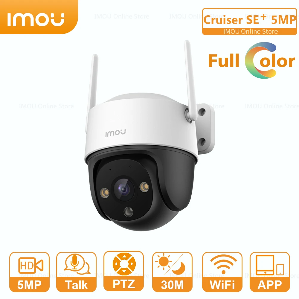 

IMOU Cruiser SE+ 5MP Outdoor WiFi Surveillance Video Camera Smart Color Night Vision Alexa 8XDigital Zoom IP Camera Street Night