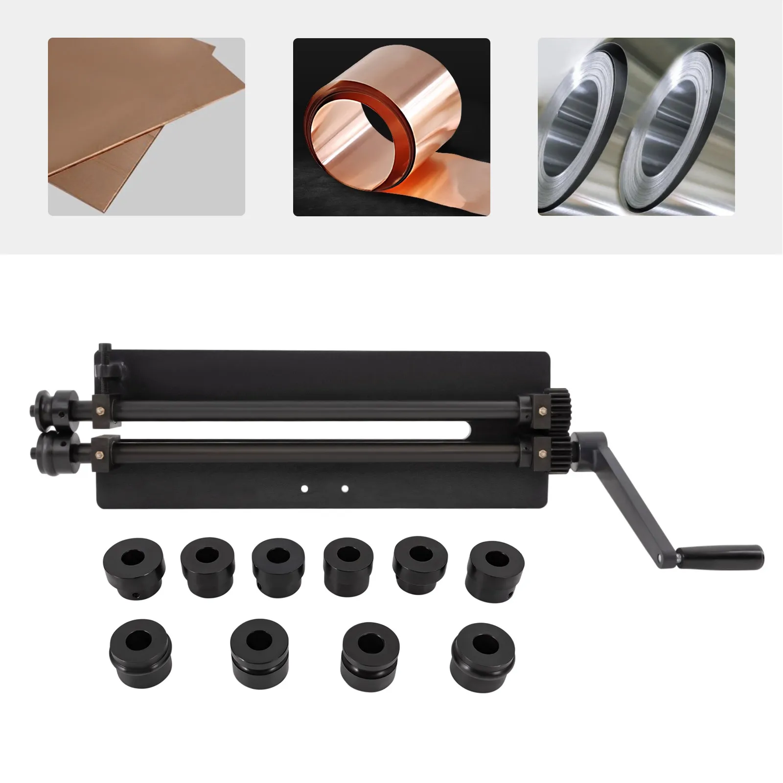 R18 Manual Bead Roller Sheet Metal Bead Roller Machine Piping Crimping Tool 6 Sets* Dies for Crimping, Jewelry Tools
