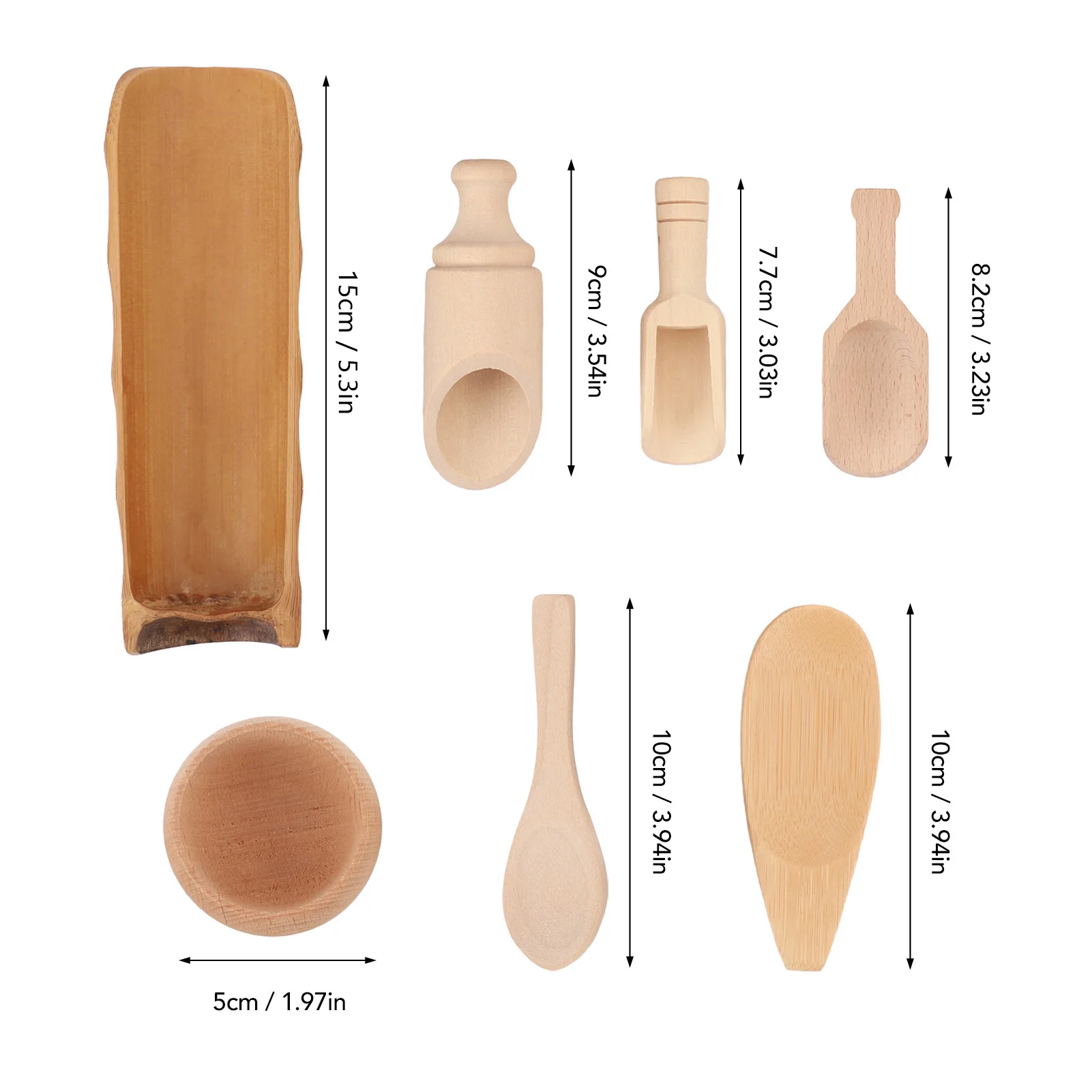 Sensory Bin Tools Toy Pre Teaching Safe Educational Wooden Bowls Scoop Toys for Transfer Work Fine Motor Learning