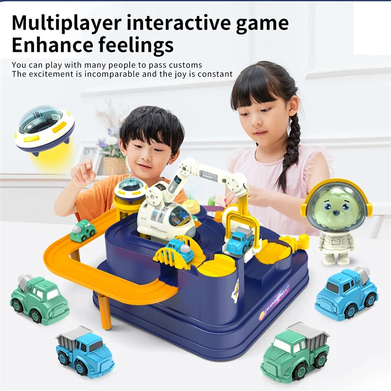 Space Adventure Children Board Game Toys Upgrade Racing Car Model Family Party Parent-child Interaction Table Game Challenge Car