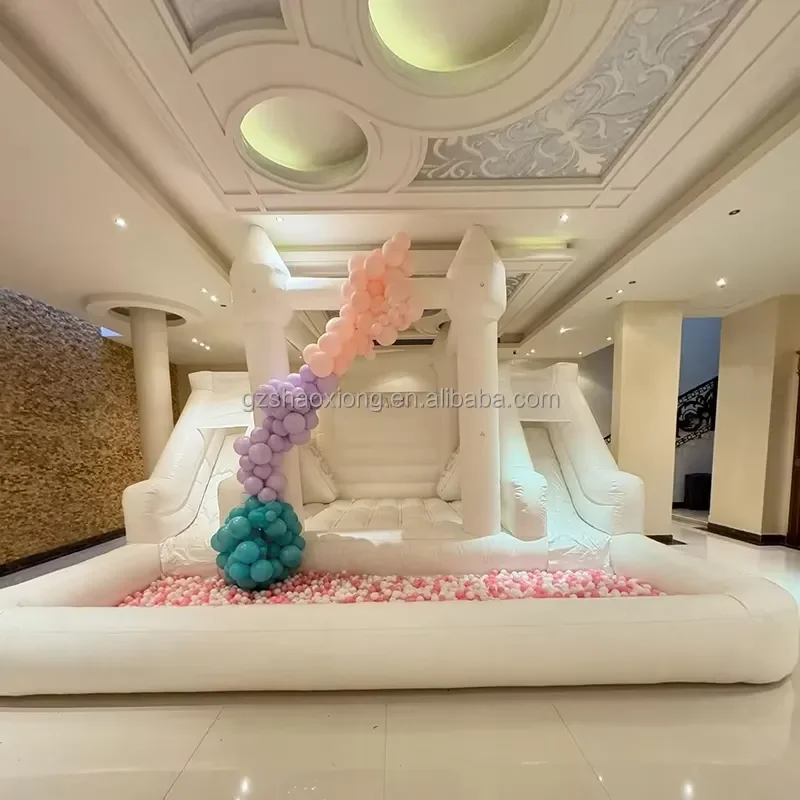Commercial Outdoor Wedding Party Kids PVC Bouncer with Ball Pit and Double Slide Combo Inflatable Bounce House