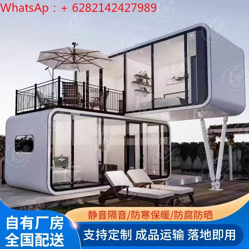 Custom removable space capsule double-layer Apple cabin homestay new office hotel residence Apple warehouse mobile room