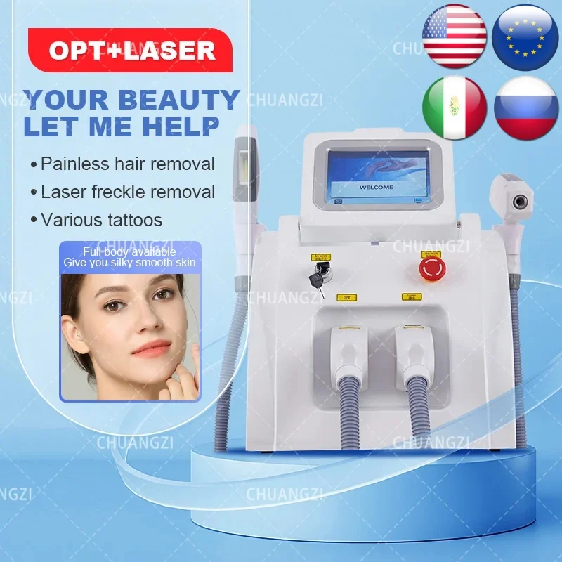 Profession IPL Laser hair removal Machine,OPT Wrinkle and Freckle Pigment remove epilation Skin beauty care machine Portable CE