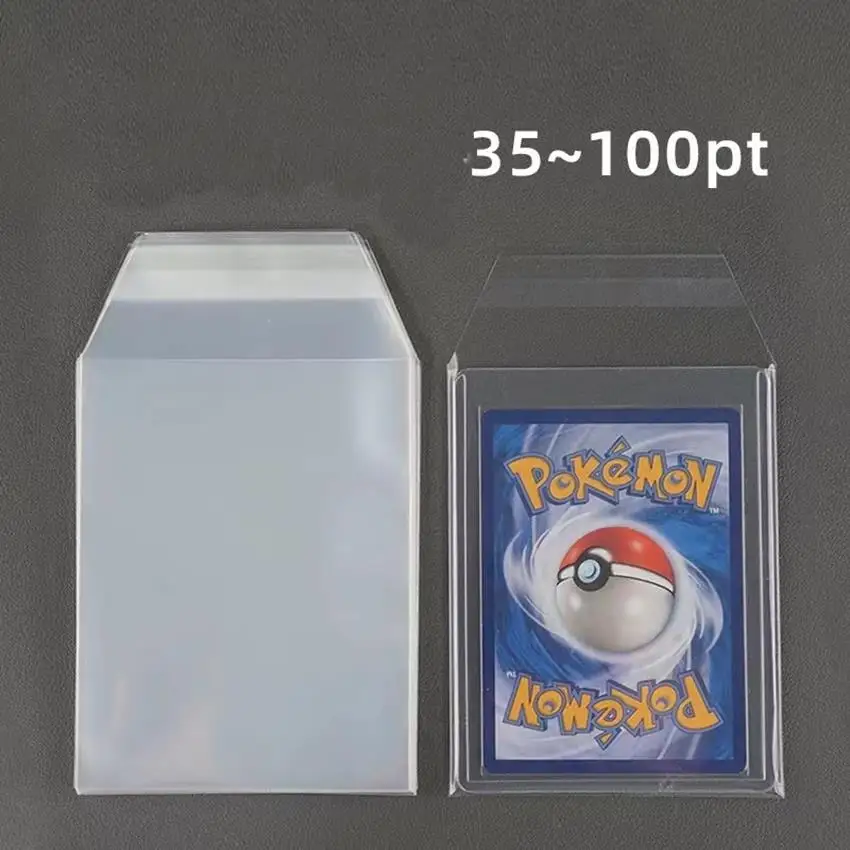 100PCS Clear Magnetic Card Holder Protective Film Hard Plastic Card Sleeves For 35PT-100PT Waterproof Protector Game Photo Cards