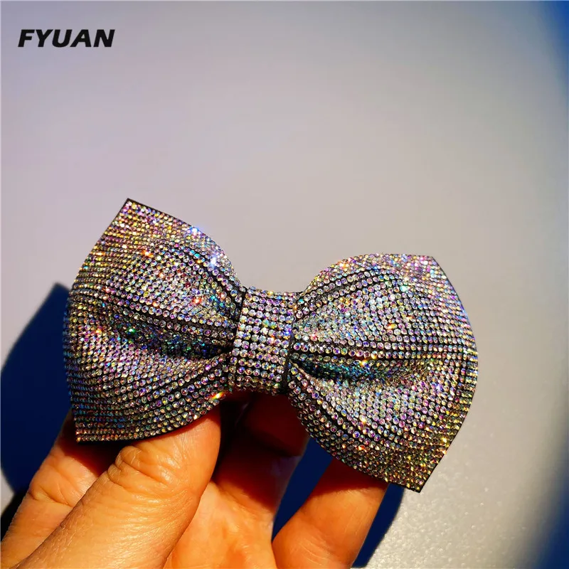 FYUAN Fashion 5 Styles Bowknot Hairpins for Women Girls Rhinestones Hairwear Accessories Weddings Jewelry