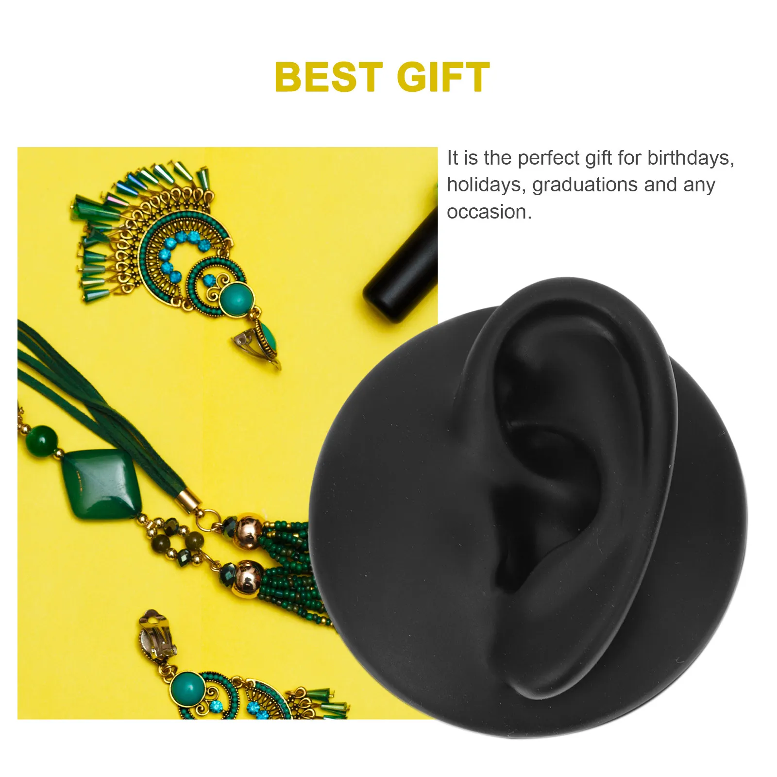 Silicone Ear Piercing Practice Simulation Human Ear Features Prop Display for Nursing Student Training