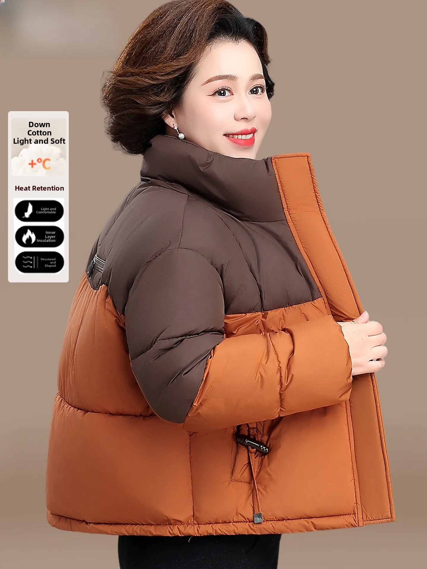 

Зимняя модная утепленная хлопковая куртка для молодых мам, короткое пуховое хлопковое пальто для женщин среднего и старшего возраста