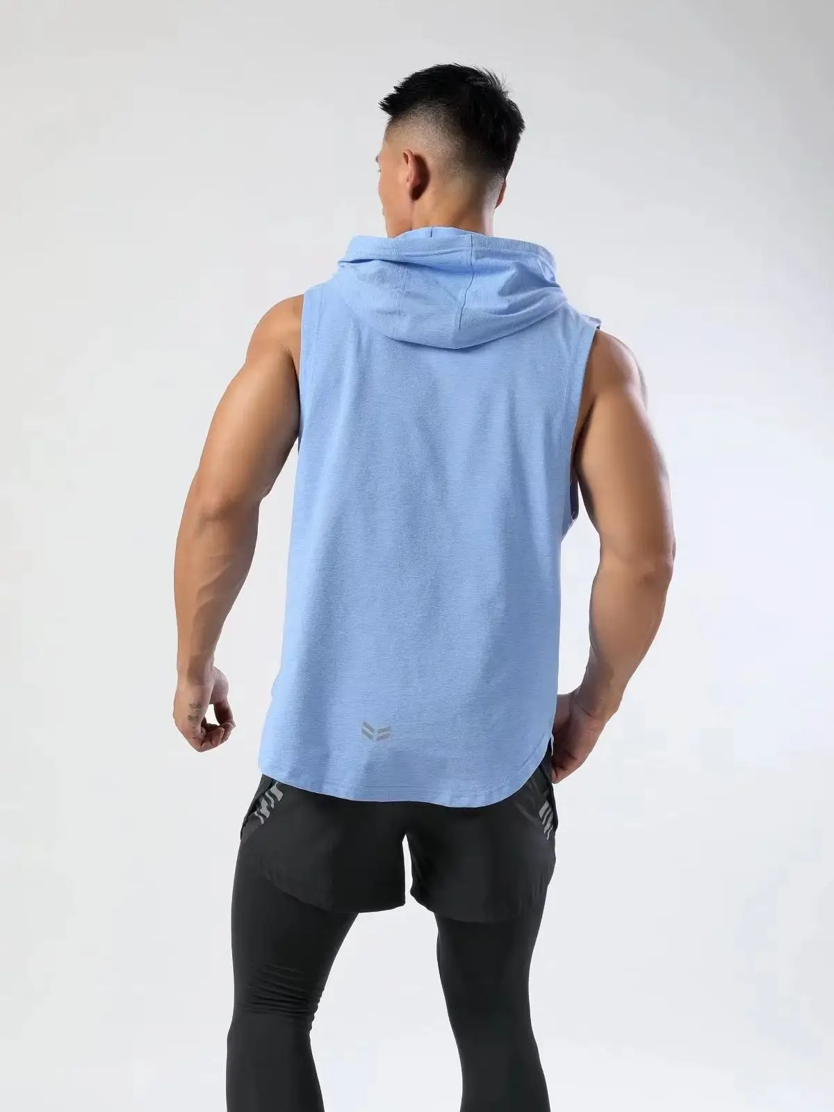 Gym Clothing Mens Bodybuilding Hooded Tank Top Cotton Sleeveless Vest Sweatshirt Fitness Shirt Workout Sportswear Tops Male