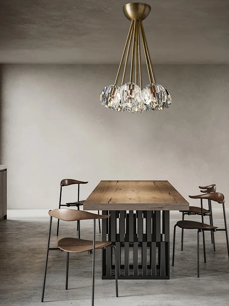 Luxury Shining Crystal Ball Chandeliers LED Home Decor Neoclassic Cottage New Hanging Lamps for Dining Table Living Room Lustre
