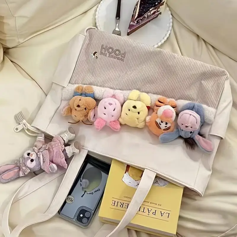 

Сумка-тоут Disney Zootopia 2026 из холщовой ткани большой вместимости с декором в виде куклы, для поездок и офиса, идея подарка на день рождения